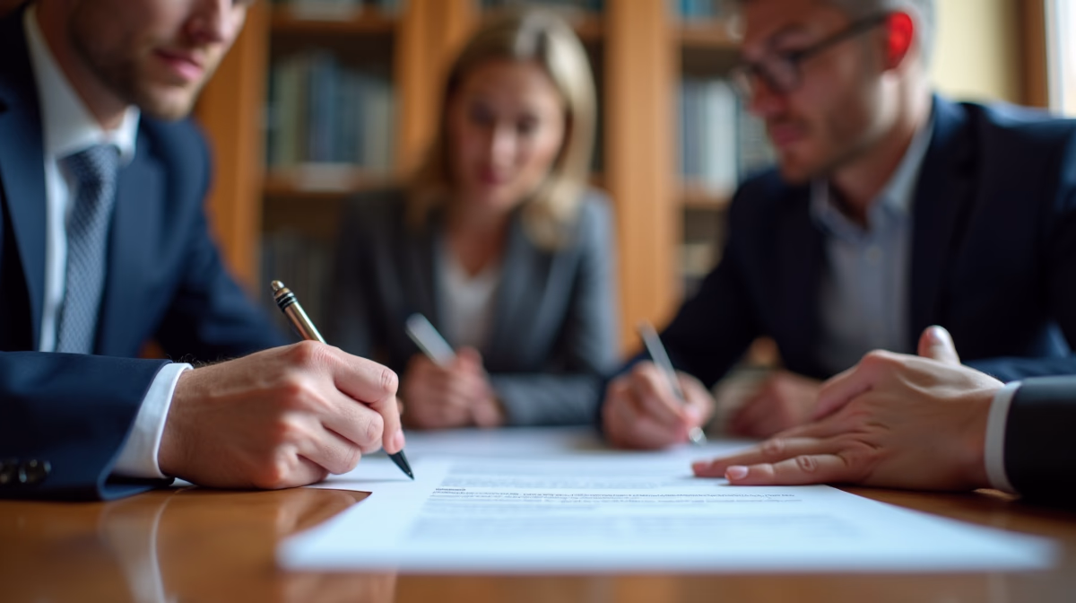 A Southern California estate planning attorney is supervising the proper execution of estate planning documents alongside two disinterested witnesses observing the signing in a professional law office discussing: Are special witnessing rules available for activeduty members