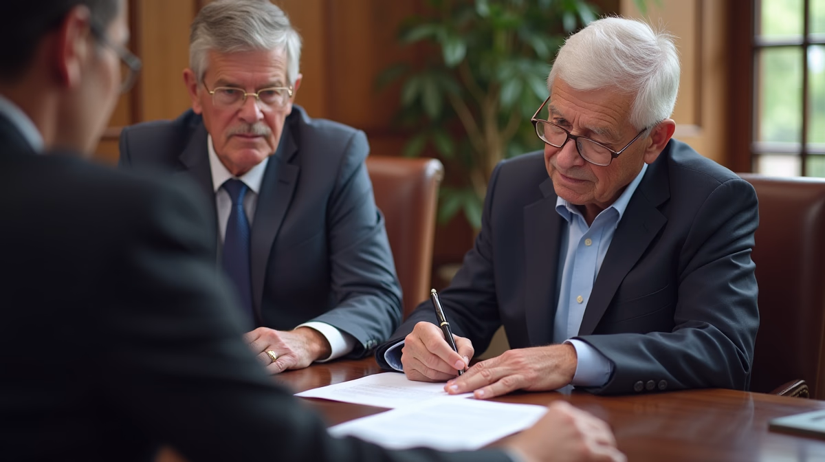 A California estate planning attorney is guiding the attestation of a will with qualified third-party witnesses observing the signing in a private law office discussing: Can a beneficiary serve as a witness