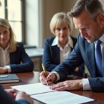 A Temecula estate planning attorney is guiding the witnessed signing of a will with two adult witnesses in attendance in a modern law office discussing: Can a new will fix attestation errors in an old will