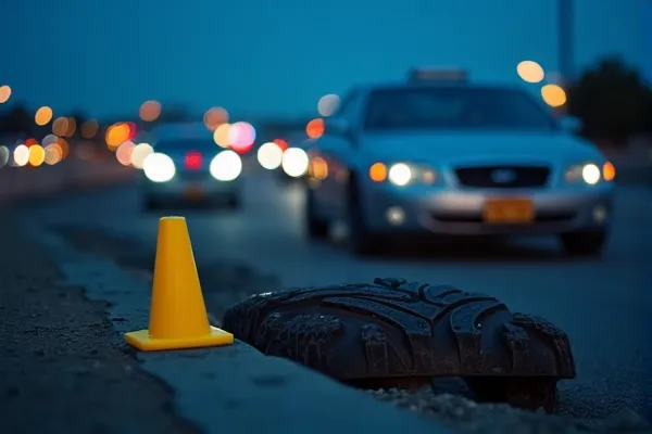 Truck tire debris causing damage to a passenger car requiring UM claim