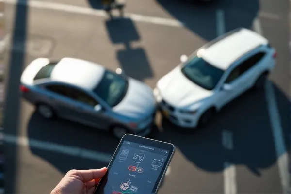 Two cars involved in an front collision in an intersection in San Diego.