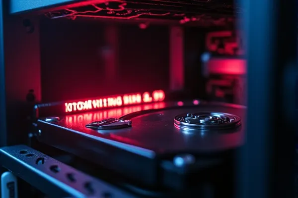 Data being overwritten on a hard drive, representing the risk of spoliation and lost video evidence.