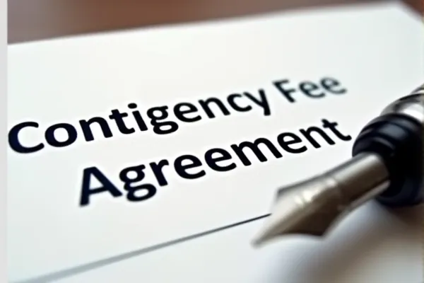 Signed contingency fee retainer agreement document.