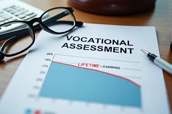 Vocational assessment report showing the loss of lifetime earning capacity due to disability.