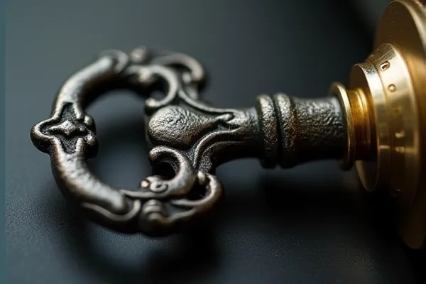 A heavy metal key is drawn away from a secure lock, marking a moment of quiet and deliberate change.