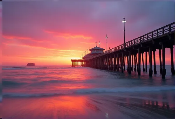 A cinematic view of Scripps Pier in La Jolla at sunrise, symbolizing the stability and continuity required during estate tax administration.