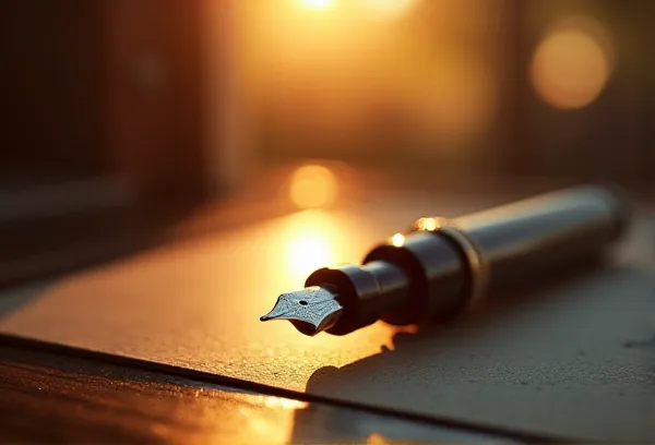 A high-end fountain pen resting on business incorporation documents with a blurred view of Point Loma, representing the legal legacy of a business owner.