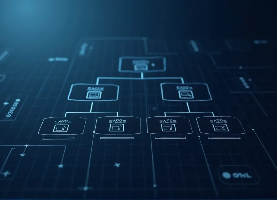 Abstract organizational chart showing the relationship between Local SEO, Web Design, and Link Building services for a professional agency.